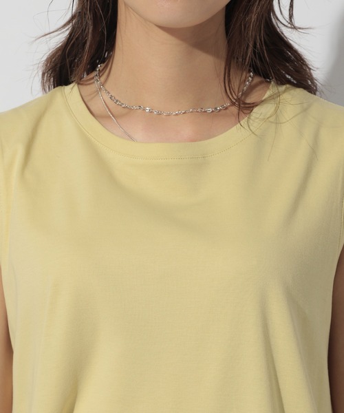 BAYFLOW(ベイフロー)の「シルケットノースリTシャツ(Tシャツ/カットソー・レディース・ブラウン/イエロー/チャコール・SMALL/MEDIUM)」の17枚目の写真