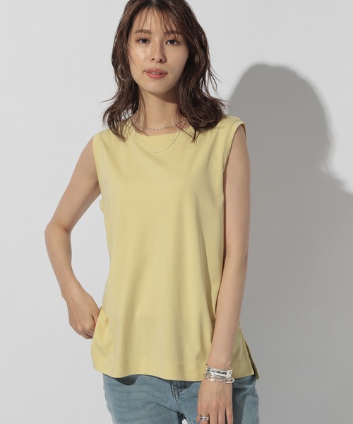 BAYFLOW(ベイフロー)の「シルケットノースリTシャツ(Tシャツ/カットソー・レディース・ブラウン/イエロー/チャコール・SMALL/MEDIUM)」の4枚目の写真