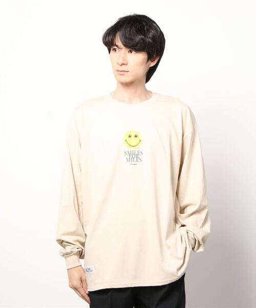 MANASTASH（マナスタッシュ）の「MANASTASH/マナスタッシュ　LEAF SMILE LS TEE リーフスマイルロングスリーブティー 7113109（Tシャツ/カットソー・メンズ・ブラック/サンドベージュ・MEDIUM/LARGE/X-LARGE）」の10枚目の写真