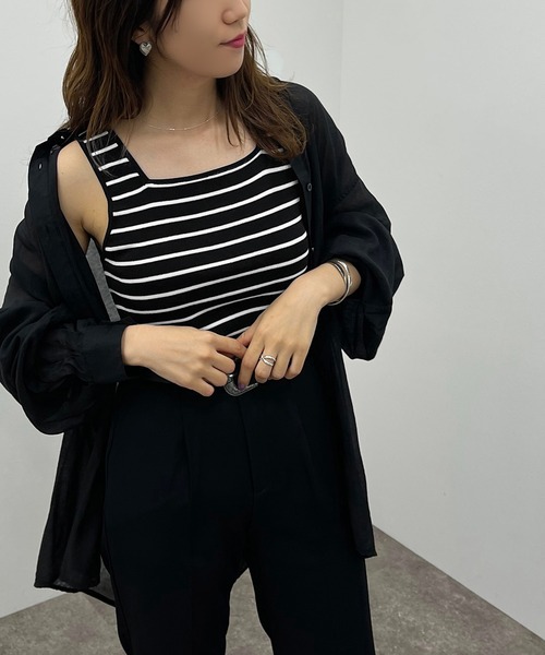 apres jour mignon（アプレジュールミニョン）の「アソートニットタンク【ZOZOTOWN限定アイテム】（タンクトップ・レディース・グリーン/ブラック系その他/ホワイト系その他/ピンク・X-LARGE/フリー）」の3枚目の写真