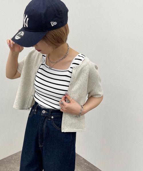 apres jour mignon（アプレジュールミニョン）の「アソートニットタンク【ZOZOTOWN限定アイテム】（タンクトップ・レディース・グリーン/ブラック系その他/ホワイト系その他/ピンク・X-LARGE/フリー）」の6枚目の写真