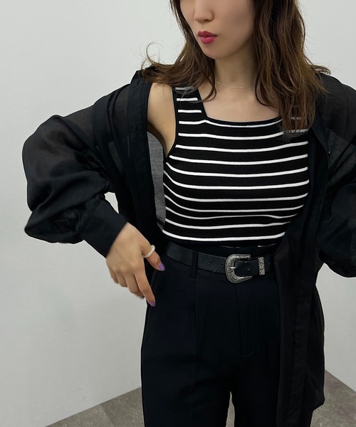 apres jour mignon（アプレジュールミニョン）の「アソートニットタンク【ZOZOTOWN限定アイテム】（タンクトップ・レディース・グリーン/ブラック系その他/ホワイト系その他/ピンク・X-LARGE/フリー）」の10枚目の写真