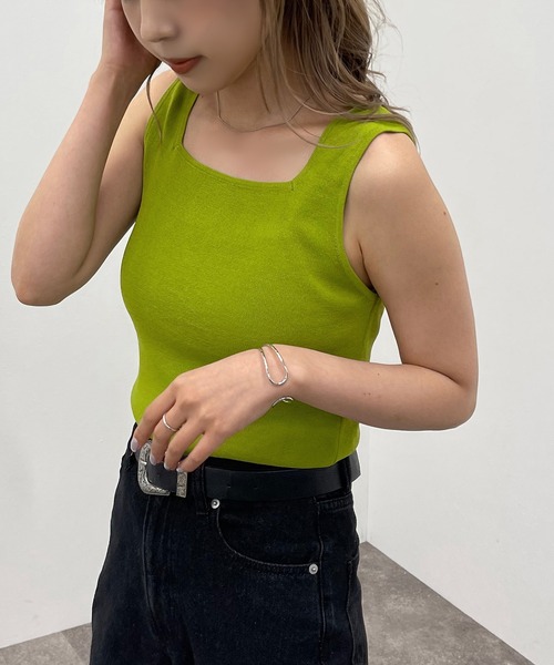 apres jour mignon（アプレジュールミニョン）の「アソートニットタンク【ZOZOTOWN限定アイテム】（タンクトップ・レディース・グリーン/ブラック系その他/ホワイト系その他/ピンク・X-LARGE/フリー）」の15枚目の写真