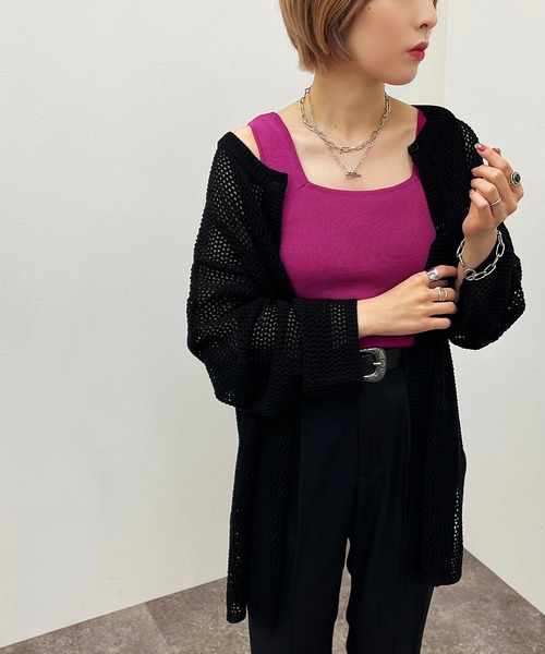apres jour mignon（アプレジュールミニョン）の「アソートニットタンク【ZOZOTOWN限定アイテム】（タンクトップ・レディース・グリーン/ブラック系その他/ホワイト系その他/ピンク・X-LARGE/フリー）」の20枚目の写真