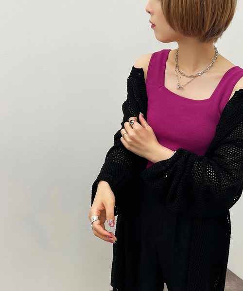 apres jour mignon（アプレジュールミニョン）の「アソートニットタンク【ZOZOTOWN限定アイテム】（タンクトップ・レディース・グリーン/ブラック系その他/ホワイト系その他/ピンク・X-LARGE/フリー）」の21枚目の写真