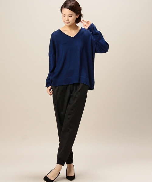 BEAUTY&YOUTH UNITED ARROWS(ビューティーアンドユースユナイテッドアローズ)の「BYTF プレーンVネックニットプルオーバー◆(ニット/セーター・レディース・ブラック/オリーブ/ロイヤルブルー・フリー)」の7枚目の写真