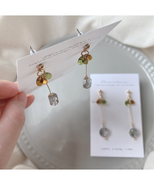 tone(トーン)の「【Favorina】fruit drop petal ピアス(MA)(ピアス(両耳用)・レディース・グリーン系その他/イエロー系その他/ピンク系その他2/ピンク系その他/レッド系その他・FREE)」の14枚目の写真