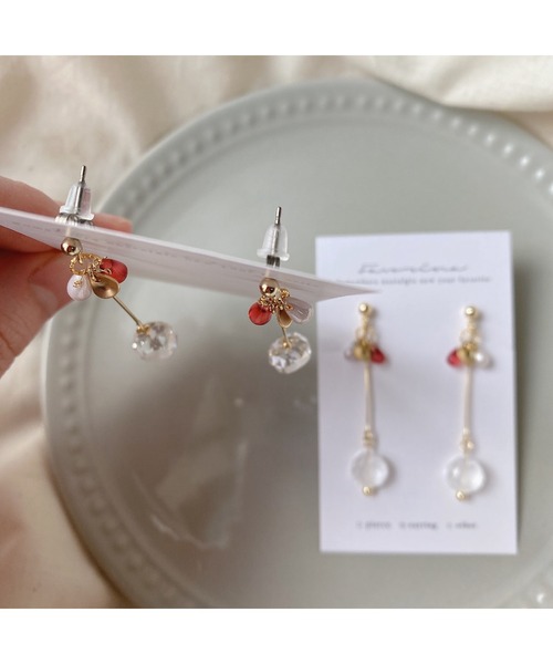 tone(トーン)の「【Favorina】fruit drop petal ピアス(MA)(ピアス(両耳用)・レディース・グリーン系その他/イエロー系その他/ピンク系その他2/ピンク系その他/レッド系その他・FREE)」の17枚目の写真