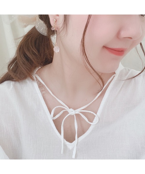 tone(トーン)の「【Favorina】fruit drop petal ピアス(MA)(ピアス(両耳用)・レディース・グリーン系その他/イエロー系その他/ピンク系その他2/ピンク系その他/レッド系その他・FREE)」の11枚目の写真