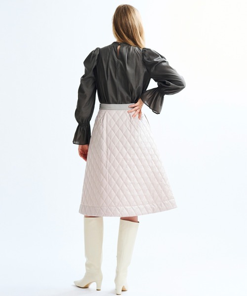 LANVIN silk チュニック？ブラウス LANVIN en Bleu（ランバンオンブルー）の「タックショルダー
