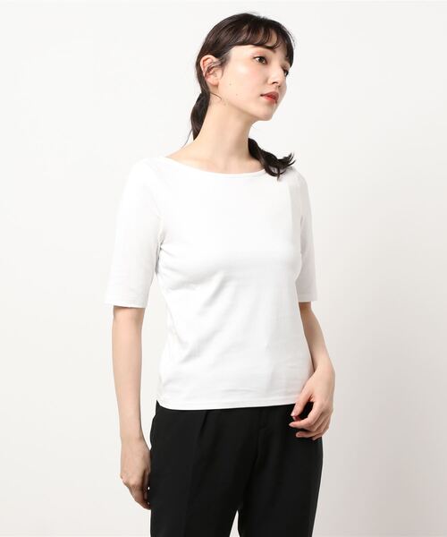 KOBE LETTUCE(コウベレタス)の「選べる2タイプ デザインカットソーTシャツ(Tシャツ/カットソー・レディース・ブラック/オフホワイト/イエロー/ブルー/ホワイト系その他/ブラック系その他/ブルー系その他/イエロー系その他・1/2)」の4枚目の写真