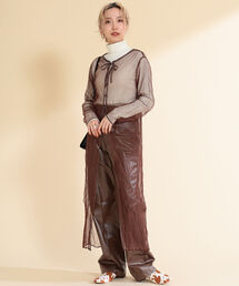 Ray BEAMS | Ray BEAMS / チュール バックボタン ワンピース(ワンピース)