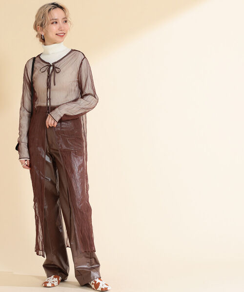 Ray BEAMS（レイビームス）の「Ray BEAMS / チュール バックボタン ワンピース（ワンピース・レディース・サックスブルー/ダークブラウン・ONE SIZE）」の3枚目の写真