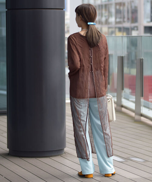 Ray BEAMS（レイビームス）の「Ray BEAMS / チュール バックボタン ワンピース（ワンピース・レディース・サックスブルー/ダークブラウン・ONE SIZE）」の18枚目の写真