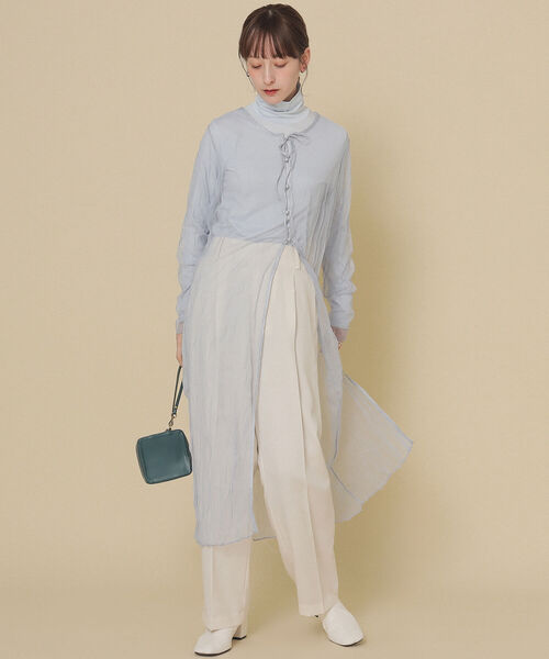 Ray BEAMS（レイビームス）の「Ray BEAMS / チュール バックボタン ワンピース（ワンピース・レディース・サックスブルー/ダークブラウン・ONE SIZE）」の17枚目の写真