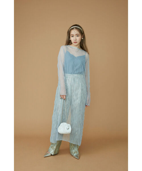 Ray BEAMS（レイビームス）の「Ray BEAMS / チュール バックボタン ワンピース（ワンピース・レディース・サックスブルー/ダークブラウン・ONE SIZE）」の15枚目の写真