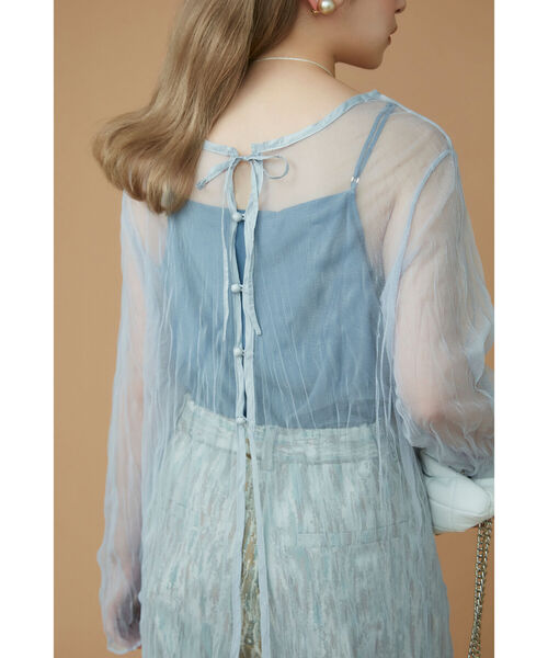 Ray BEAMS（レイビームス）の「Ray BEAMS / チュール バックボタン ワンピース（ワンピース・レディース・サックスブルー/ダークブラウン・ONE SIZE）」の14枚目の写真