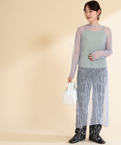 Ray BEAMS（レイビームス）の「Ray BEAMS / チュール バックボタン ワンピース（ワンピース・レディース・サックスブルー/ダークブラウン・ONE SIZE）」の11枚目の写真