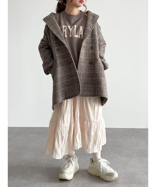 SLURR(スラ―)の「オーバーサイズジャケットコート(チェック)(その他アウター・レディース・チェック・FREE)」の6枚目の写真