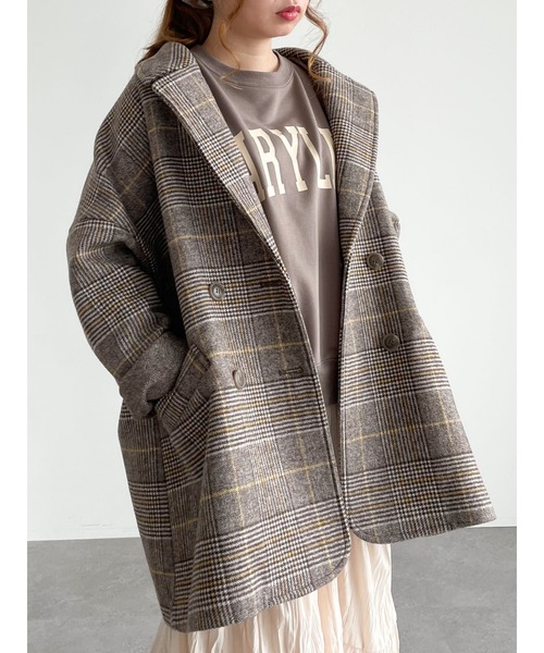 SLURR(スラ―)の「オーバーサイズジャケットコート(チェック)(その他アウター・レディース・チェック・FREE)」の2枚目の写真