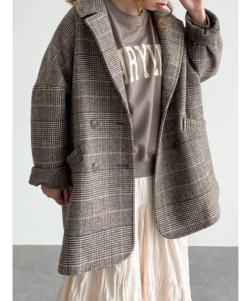 SLURR(スラ―)の「オーバーサイズジャケットコート(チェック)(その他アウター・レディース・チェック・FREE)」の5枚目の写真