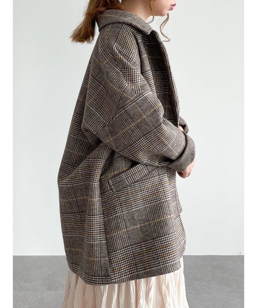 SLURR(スラ―)の「オーバーサイズジャケットコート(チェック)(その他アウター・レディース・チェック・FREE)」の4枚目の写真