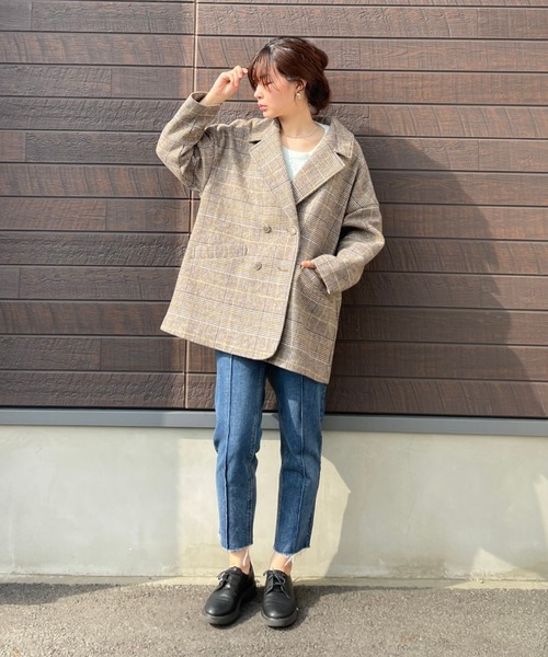 SLURR(スラ―)の「オーバーサイズジャケットコート(チェック)(その他アウター・レディース・チェック・FREE)」の17枚目の写真