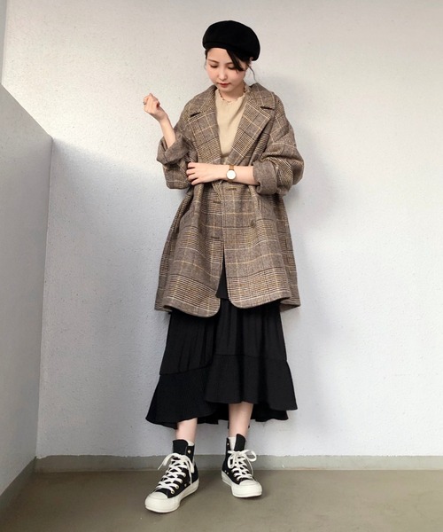 SLURR(スラ―)の「オーバーサイズジャケットコート(チェック)(その他アウター・レディース・チェック・FREE)」の11枚目の写真