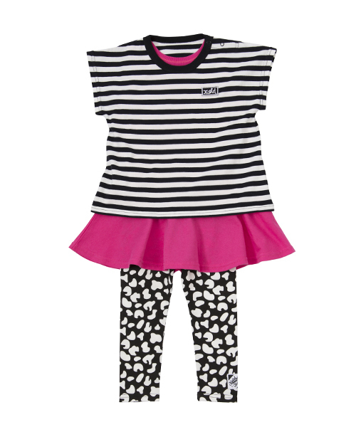 X-girl Stages（エックスガールステージス）の「3-PIECE GIRLY SET  (4T～7T)（ワンピース・キッズ・ホワイト/ブラック/レッド・4T/5T/6T/7T）」の2枚目の写真