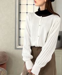 classicalelf | レトロな袖ぽわん。2way袖プリーツニットカーディガン(カーディガン/ボレロ)