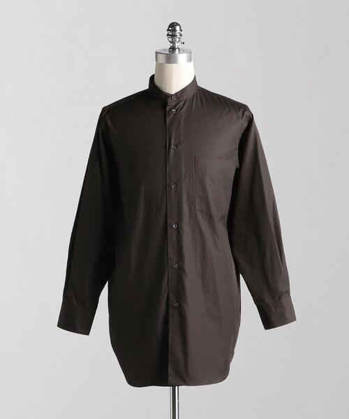 美品 ◆ LOEFF ロエフ　シャツ　バンドカラー　コットン　ブラック 美品 ◇ LOEFF ロエフ シャツ バンドカラー コットン ブラック