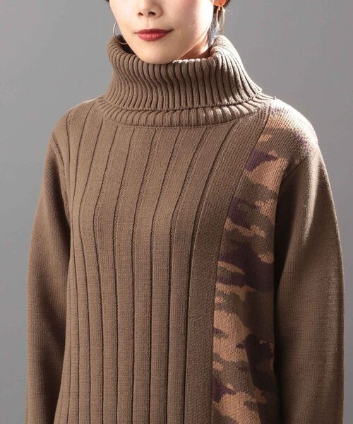 AVIREX（アヴィレックス）の「タートルボタンニットワンピース/ TURTLE BUTTON KNIT ONEPIECE（ワンピース・レディース・チャコールグレー/モカ/オレンジ・SMALL/MEDIUM）」の17枚目の写真