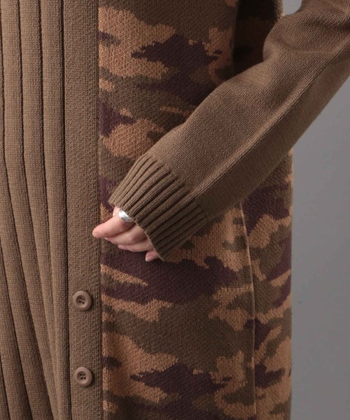 AVIREX（アヴィレックス）の「タートルボタンニットワンピース/ TURTLE BUTTON KNIT ONEPIECE（ワンピース・レディース・チャコールグレー/モカ/オレンジ・SMALL/MEDIUM）」の8枚目の写真