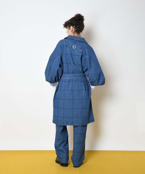 SUPERTHANKS（スーパーサンクス）の「ボックスステッチステンカラーコート■セットアップ対応■(ユニセックス)（ステンカラーコート・メンズ・ブラック/ベージュ/ブルー/ブラック系その他・S/M/L）」の20枚目の写真