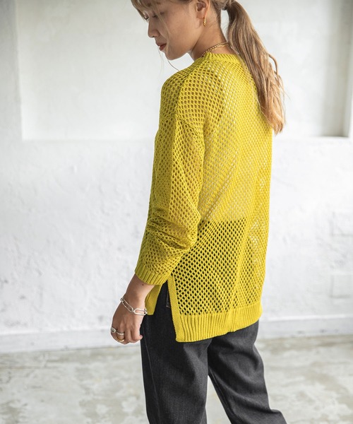 bohmal（ボマール）の「メッシュニットトップス（ニット/セーター・レディース・オフホワイト/ブラック/イエロー/ベージュ・FREE）」の15枚目の写真