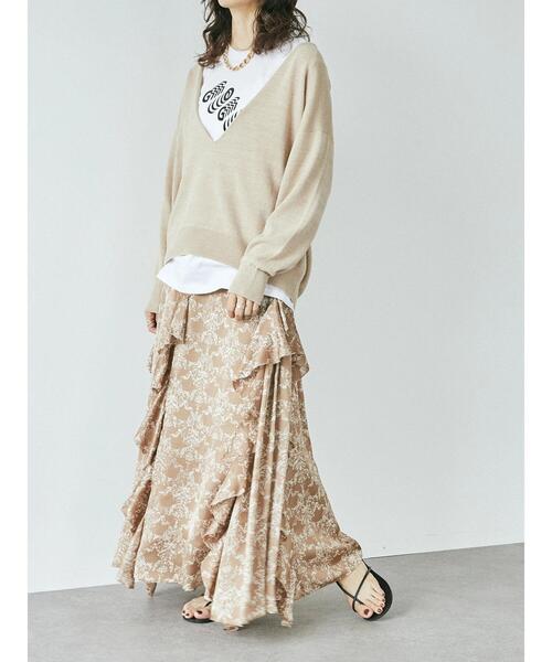 GARAGE OF GOOD CLOTHING（ガレージオブグッドクロージング）の「プリントフリルスカート＊（スカート・レディース・ベージュ・FREE）」の13枚目の写真