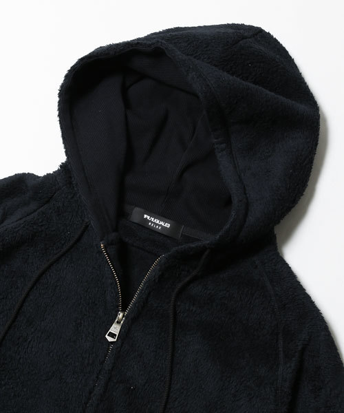 1piu1uguale3 RELAX（ウノピュウノウグァーレトレリラックス）の「1PIU1UGUALE3 RELAX/ 別注フリースパーカー（パーカー・メンズ・ブラック/チャコール・SMALL/LARGE/MEDIUM）」の5枚目の写真