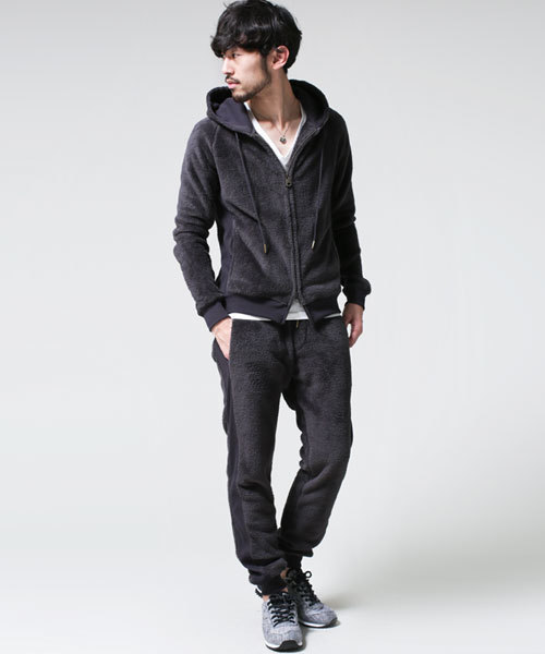 1piu1uguale3 RELAX（ウノピュウノウグァーレトレリラックス）の「1PIU1UGUALE3 RELAX/ 別注フリースパーカー（パーカー・メンズ・ブラック/チャコール・SMALL/LARGE/MEDIUM）」の17枚目の写真