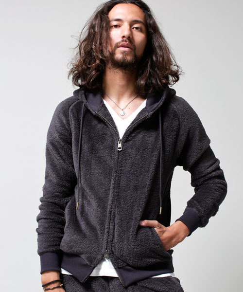1piu1uguale3 RELAX（ウノピュウノウグァーレトレリラックス）の「1PIU1UGUALE3 RELAX/ 別注フリースパーカー（パーカー・メンズ・ブラック/チャコール・SMALL/LARGE/MEDIUM）」の20枚目の写真