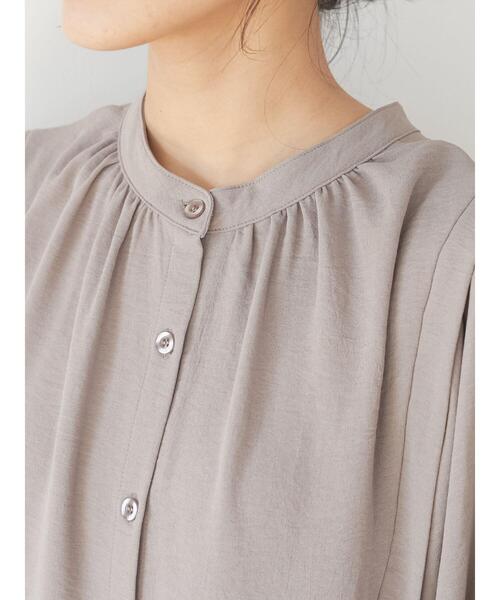 Green　Parks（グリーンパークス）の「・novem 9 2wayショルダータックチュニック＊（シャツ/ブラウス・レディース・ブラック/アイボリー/モカ・FREE）」の13枚目の写真