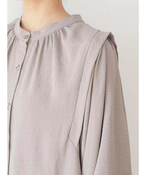 Green　Parks（グリーンパークス）の「・novem 9 2wayショルダータックチュニック＊（シャツ/ブラウス・レディース・ブラック/アイボリー/モカ・FREE）」の15枚目の写真