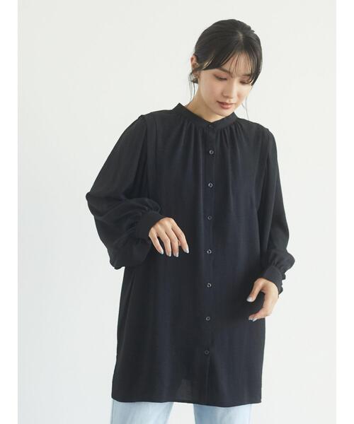 Green　Parks（グリーンパークス）の「・novem 9 2wayショルダータックチュニック＊（シャツ/ブラウス・レディース・ブラック/アイボリー/モカ・FREE）」の17枚目の写真