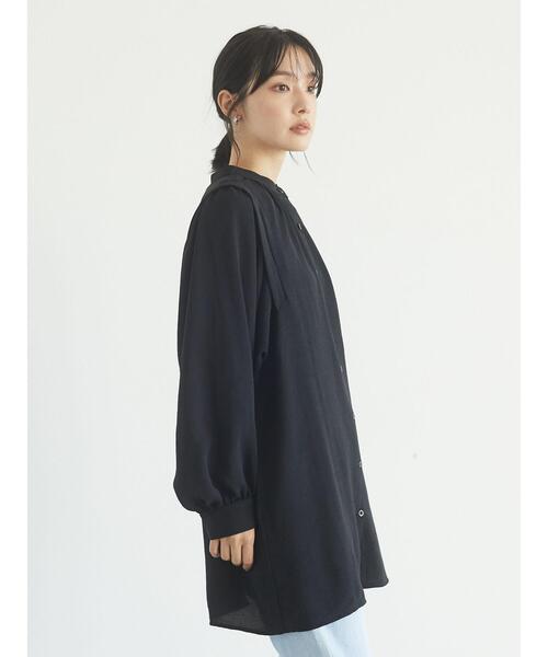 Green　Parks（グリーンパークス）の「・novem 9 2wayショルダータックチュニック＊（シャツ/ブラウス・レディース・ブラック/アイボリー/モカ・FREE）」の18枚目の写真