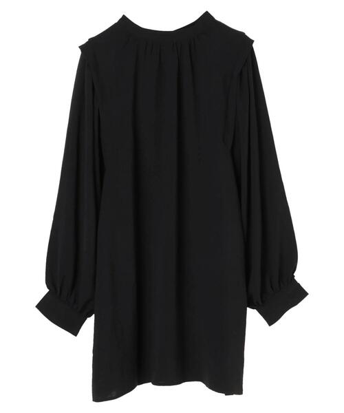 Green　Parks（グリーンパークス）の「・novem 9 2wayショルダータックチュニック＊（シャツ/ブラウス・レディース・ブラック/アイボリー/モカ・FREE）」の4枚目の写真