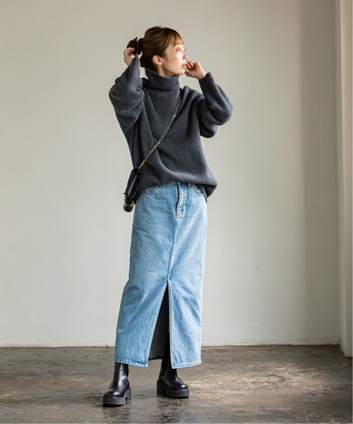 Noble（ノーブル）の「エクストラファインメリノビッグタートル◆（ニット/セーター・レディース・ホワイト/グレー/ブルー・フリー）」の21枚目の写真