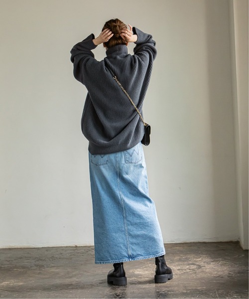 Noble（ノーブル）の「エクストラファインメリノビッグタートル◆（ニット/セーター・レディース・ホワイト/グレー/ブルー・フリー）」の10枚目の写真