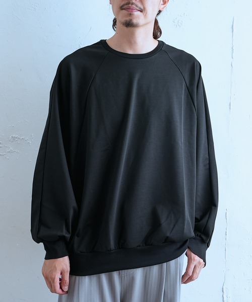 Lui's（ルイス）の「スーパーミニ裏毛モモンガクルーネック（Tシャツ/カットソー・メンズ・グレー/ブラック・FREE）」の9枚目の写真