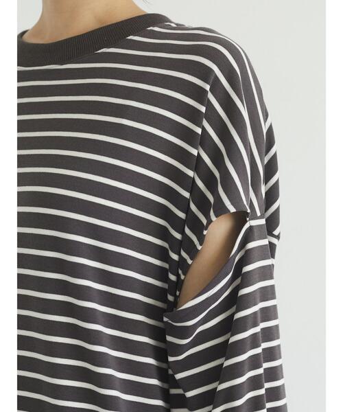 RAY CASSIN FAVORI（レイカズンフェバリ）の「・RAY CASSIN ボーダーカタアキチュニックロンT＊（Tシャツ/カットソー・レディース・チャコールグレー/ブラック/ネイビー/オフホワイト・FREE）」の20枚目の写真