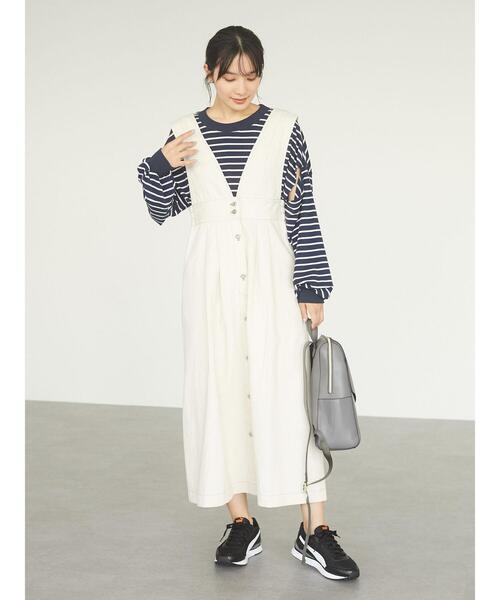 RAY CASSIN FAVORI（レイカズンフェバリ）の「・RAY CASSIN ボーダーカタアキチュニックロンT＊（Tシャツ/カットソー・レディース・チャコールグレー/ブラック/ネイビー/オフホワイト・FREE）」の21枚目の写真