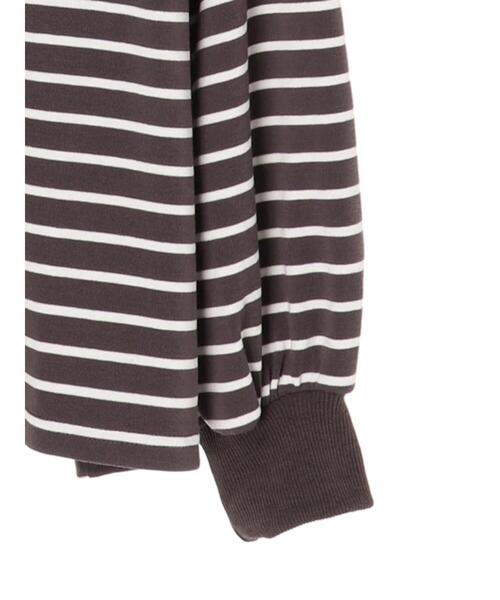 RAY CASSIN FAVORI（レイカズンフェバリ）の「・RAY CASSIN ボーダーカタアキチュニックロンT＊（Tシャツ/カットソー・レディース・チャコールグレー/ブラック/ネイビー/オフホワイト・FREE）」の5枚目の写真